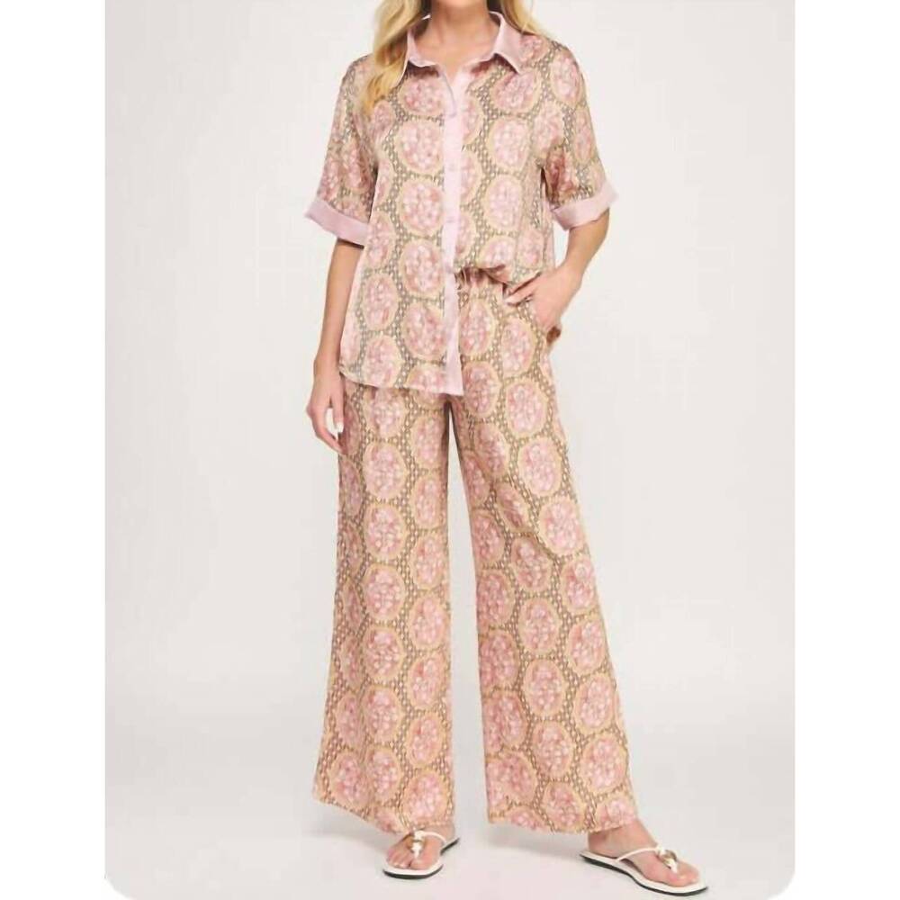 NEW STRUT & BOLT katie luxury satin resort set in floral damask - Picture 2 of 4